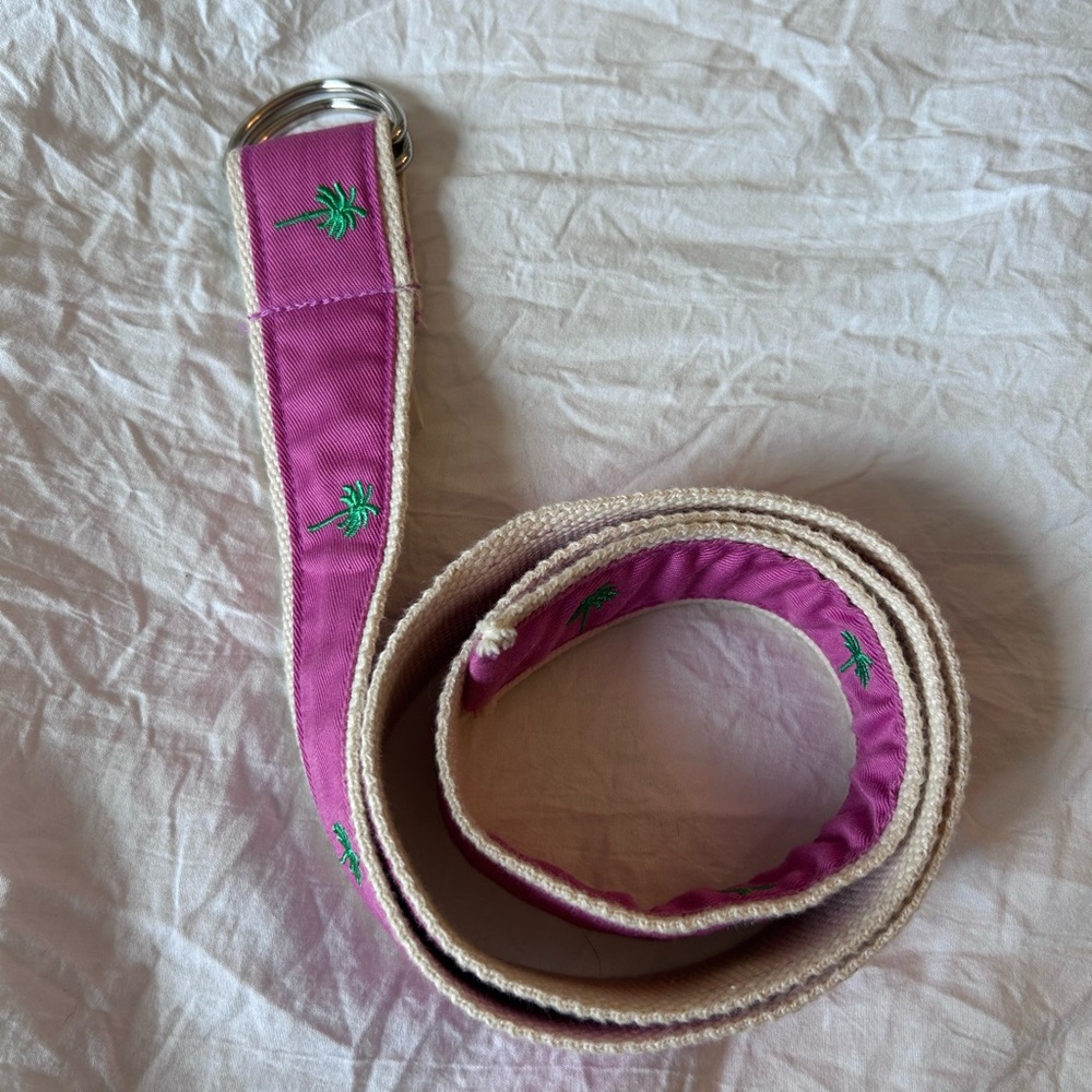 Lettia Tropical Pink Belt with Palm Tree Design M